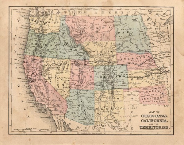 24-Plains, Southwest, Rocky Mountains and California Map By Samuel Butler