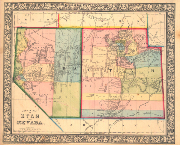 9-Southwest and California Map By Samuel Augustus Mitchell Jr.