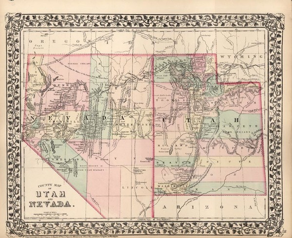 94-Southwest and California Map By Samuel Augustus Mitchell Jr.