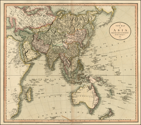 83-Asia, Asia, Australia & Oceania and Oceania Map By John Cary