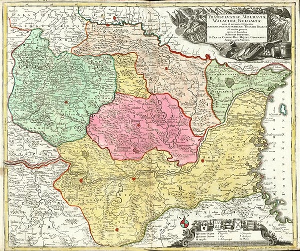 43-Europe, Romania and Balkans Map By Matthaus Seutter