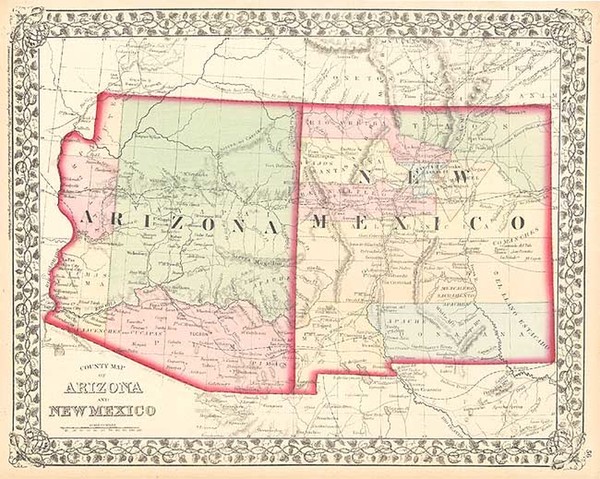 52-Southwest Map By Samuel Augustus Mitchell Jr.