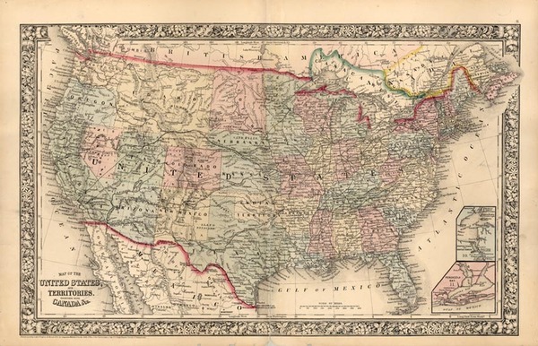 46-United States Map By Samuel Augustus Mitchell Jr.