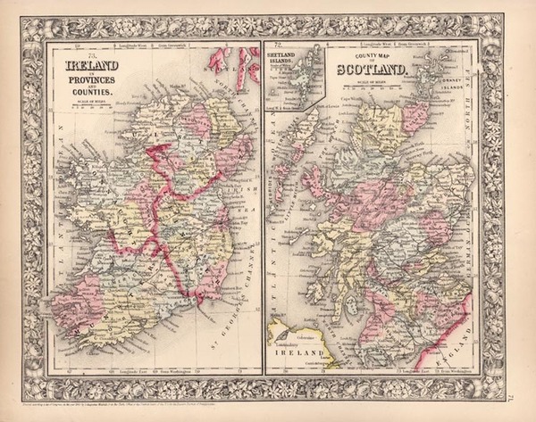 67-Europe and British Isles Map By Samuel Augustus Mitchell Jr.