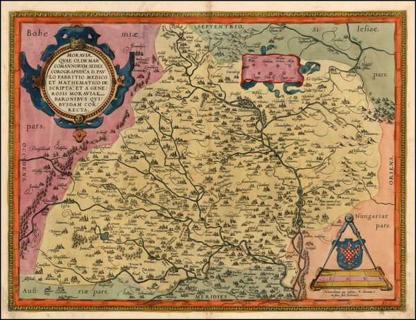 34-Austria and Czech Republic & Slovakia Map By Abraham Ortelius