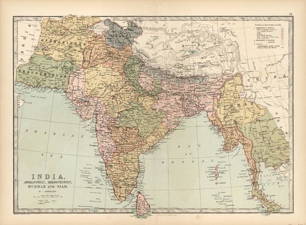 80-Asia, India, Southeast Asia and Central Asia & Caucasus Map By T. Ellwood Zell