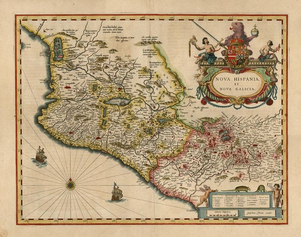 8-Mexico Map By Willem Janszoon Blaeu