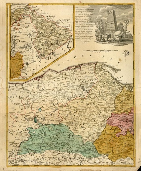 80-Europe, Baltic Countries and Germany Map By Homann Heirs / Franz Ludwig Gussefeld