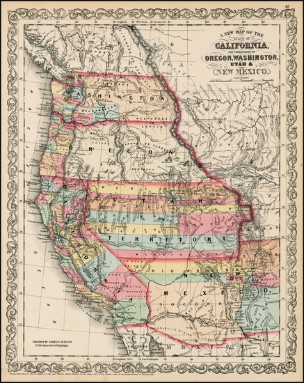 43-Southwest, Rocky Mountains and California Map By Charles Desilver