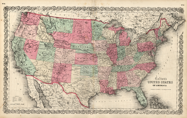 86-United States, Southwest and Rocky Mountains Map By Joseph Hutchins Colton