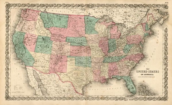 40-United States Map By G.W.  & C.B. Colton