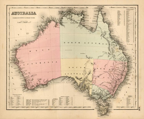 28-Australia & Oceania and Australia Map By Joseph Hutchins Colton