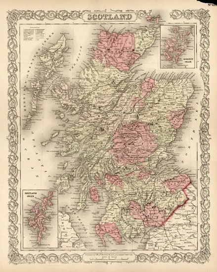 34-Europe and British Isles Map By Joseph Hutchins Colton