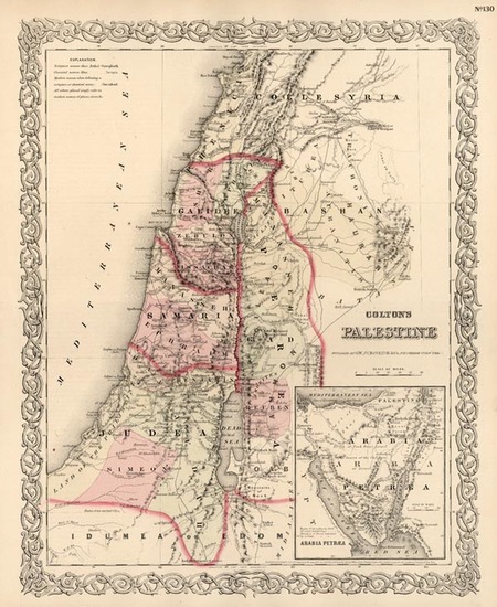 52-Asia and Holy Land Map By G.W.  & C.B. Colton