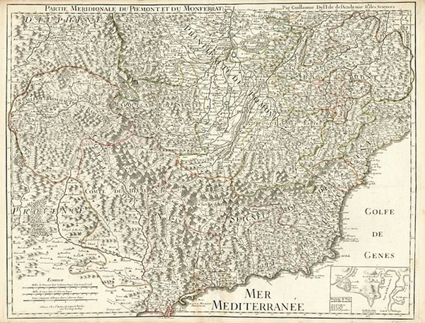 58-Europe, France and Italy Map By Guillaume De L'Isle