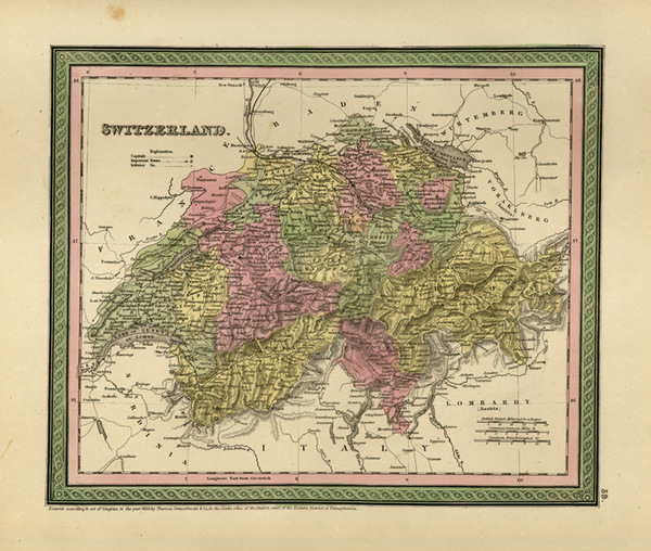 94-Europe and Switzerland Map By Thomas, Cowperthwait & Co.