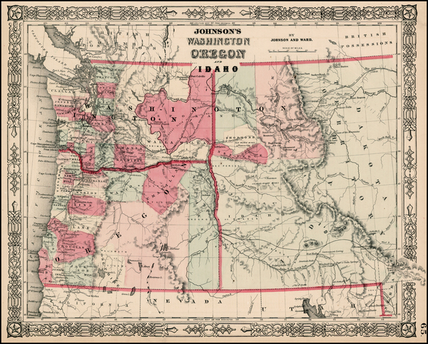 58-Rocky Mountains Map By Benjamin P Ward  &  Alvin Jewett Johnson
