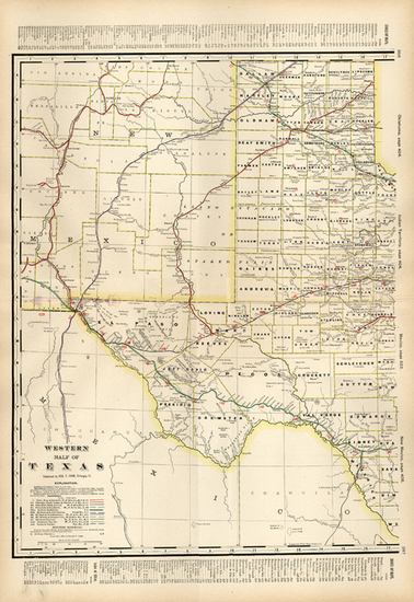 81-Texas and Southwest Map By George F. Cram