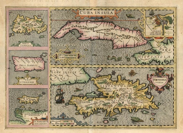 77-Caribbean Map By Jodocus Hondius - Gerhard Mercator