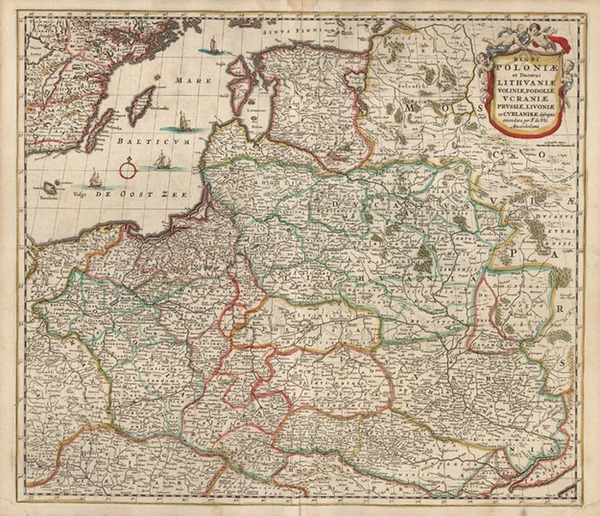 87-Europe, Poland, Russia and Baltic Countries Map By Frederick De Wit