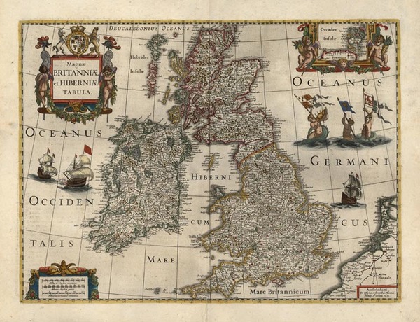 45-Europe and British Isles Map By Henricus Hondius