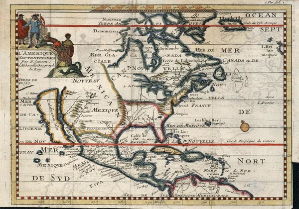 42-North America Map By Nicolas Sanson / P. Piskart
