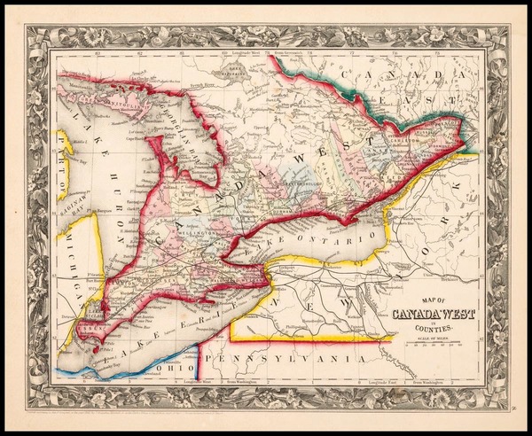 88-Midwest and Canada Map By Samuel Augustus Mitchell Jr.