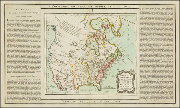 82-United States, North America and Canada Map By Louis Brion de la Tour