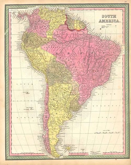 37-South America Map By Samuel Augustus Mitchell