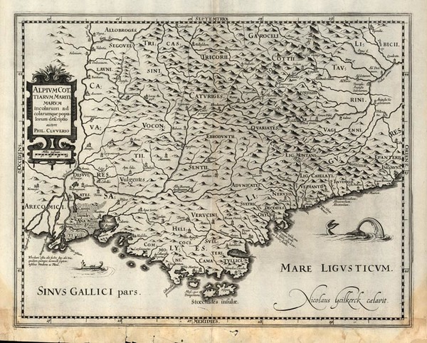 58-France and Italy Map By Nicholas Van Geelkercken