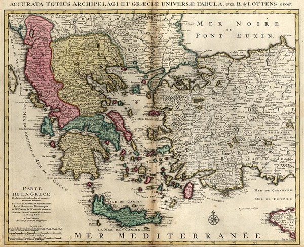 44-Europe, Turkey, Mediterranean and Greece Map By Reiner & Joshua Ottens