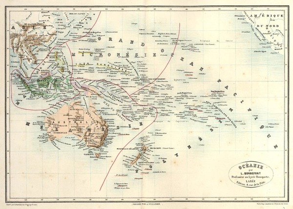 73-World, Australia & Oceania, Pacific and Oceania Map By L. Bonnefont