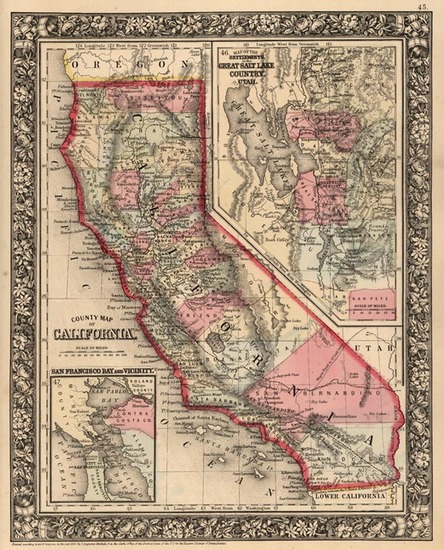 99-California Map By Samuel Augustus Mitchell Jr.