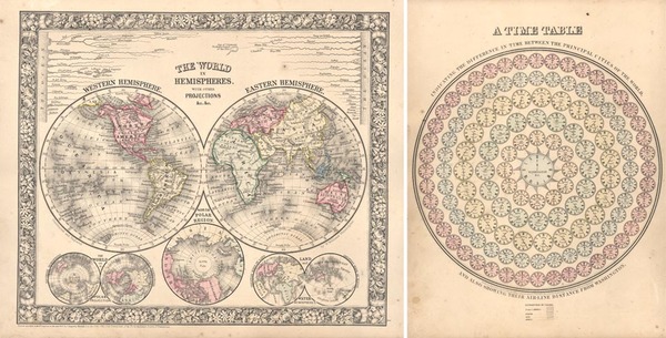 54-World and World Map By Samuel Augustus Mitchell Jr.