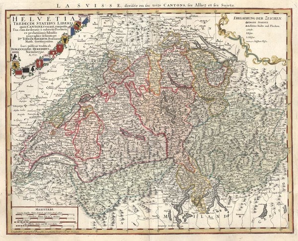 88-Europe and Switzerland Map By Johann Baptist Homann