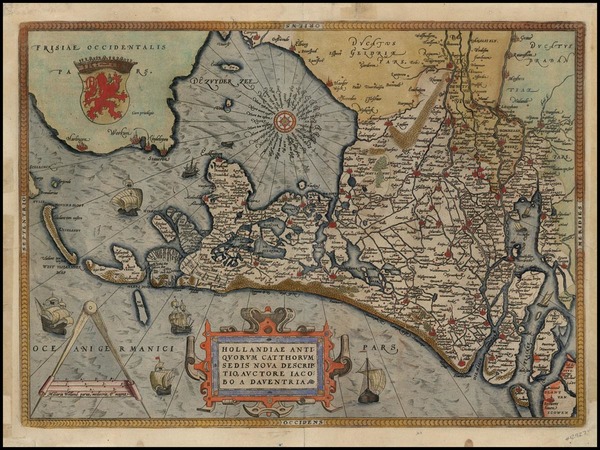 47-Europe and Netherlands Map By Abraham Ortelius