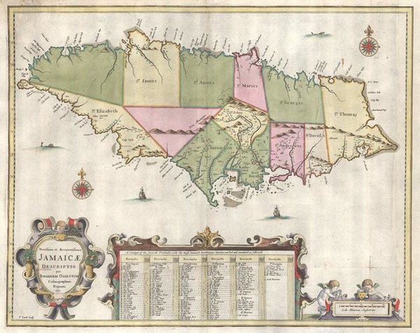 14-Caribbean Map By John Ogilby