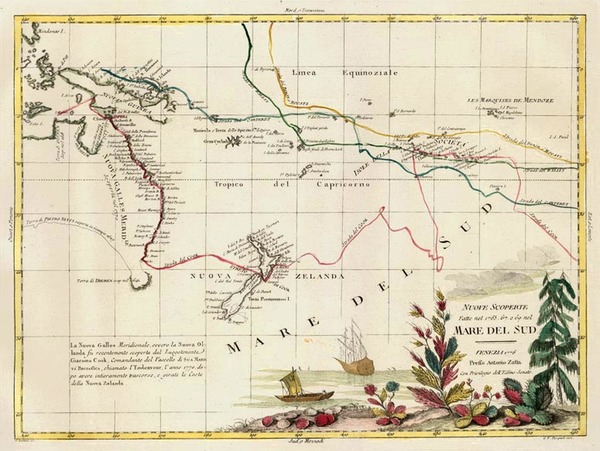 63-World, Australia & Oceania, Pacific, Australia, Oceania and New Zealand Map By Antonio Zatt