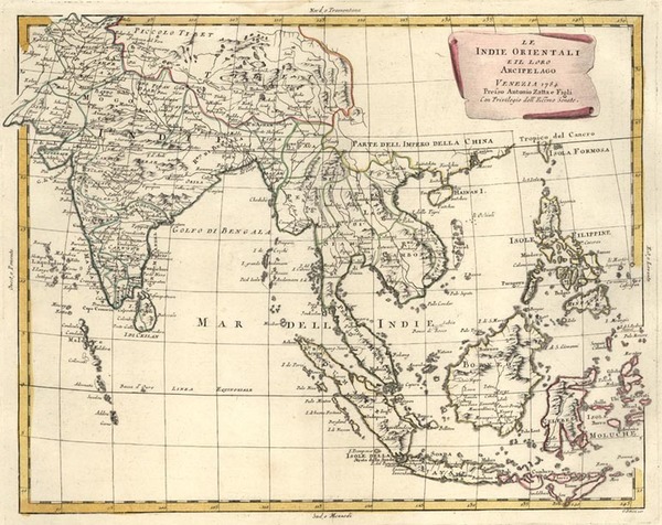 1-Asia, India, Southeast Asia and Philippines Map By Antonio Zatta