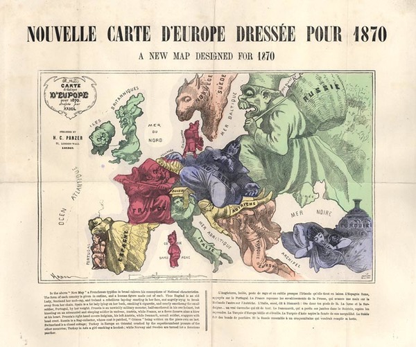 59-Europe, Europe and Curiosities Map By H.C. Panzer