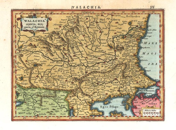 27-Europe, Romania and Balkans Map By Henricus Hondius - Gerhard Mercator