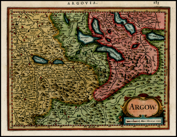 56-Switzerland Map By Henricus Hondius - Gerhard Mercator