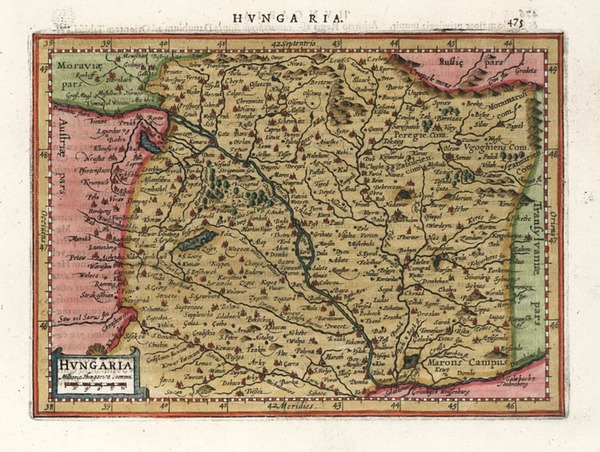 19-Europe, Hungary and Czech Republic & Slovakia Map By Henricus Hondius - Gerhard Mercator