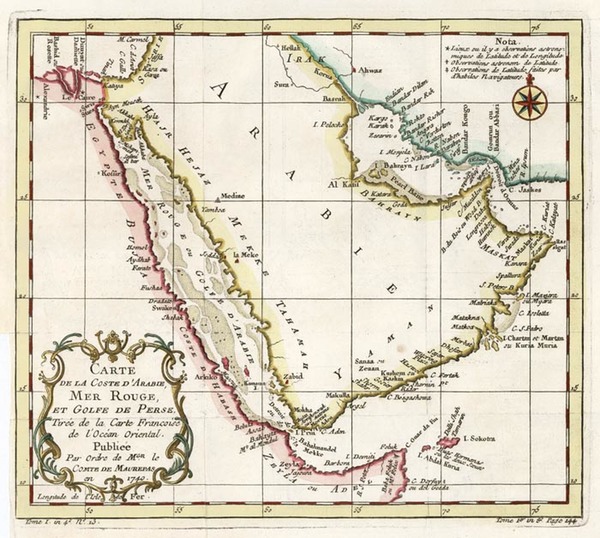 89-Asia and Middle East Map By Jacques Nicolas Bellin