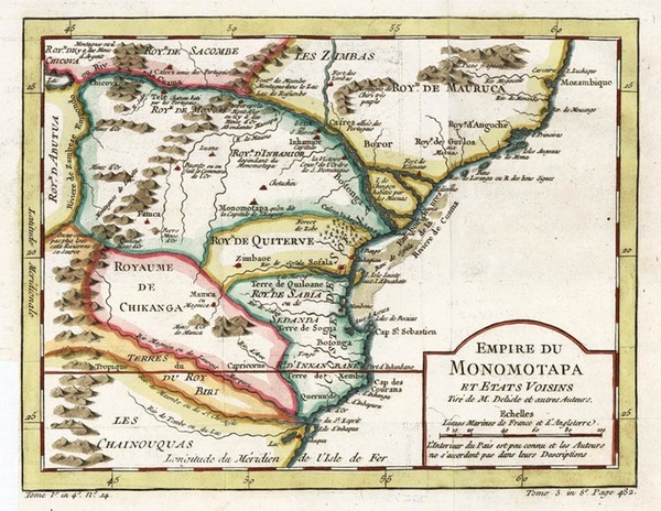 40-Africa and East Africa Map By Jacques Nicolas Bellin