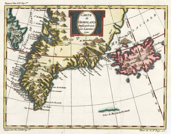 99-World, Atlantic Ocean and Canada Map By Jacques Nicolas Bellin