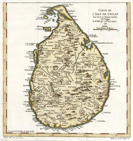 65-Asia, India and Other Islands Map By Jacques Nicolas Bellin