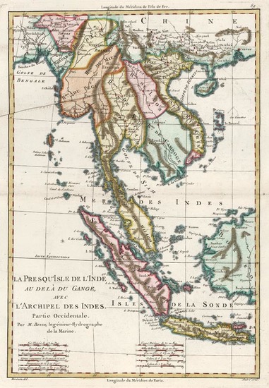 93-Asia, China and Southeast Asia Map By Rigobert Bonne