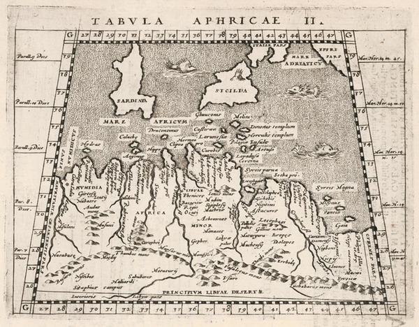 52-Europe, Mediterranean, Africa, North Africa and Balearic Islands Map By Giovanni Antonio Magini