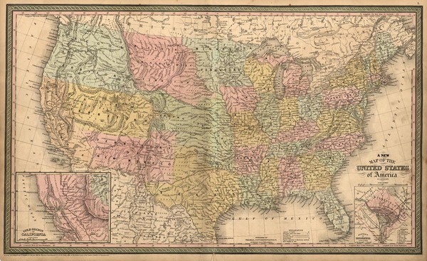 5-United States and California Map By Thomas, Cowperthwait & Co.